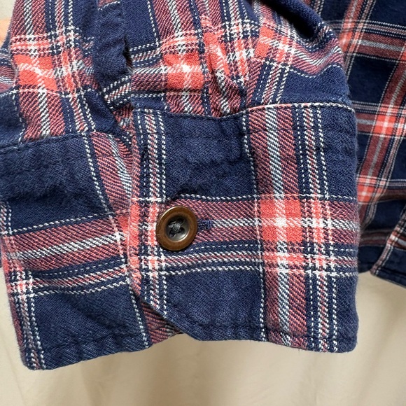 Wrangler Men's Blue & Salmon Plaid Shirt size L - Picture 4 of 12